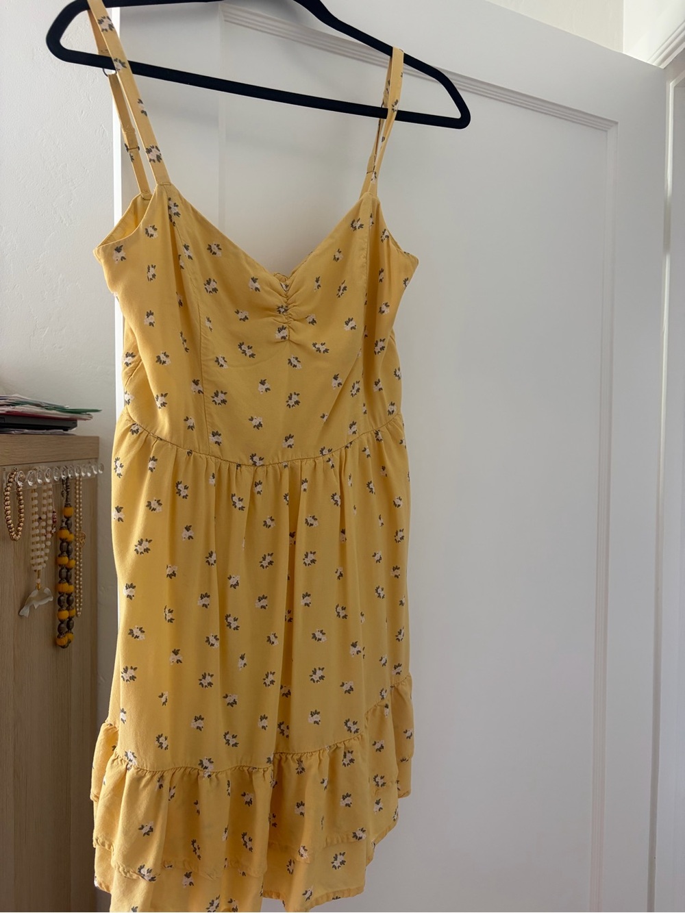 Hollister Size Medium Yellow Floral Mini Sundress